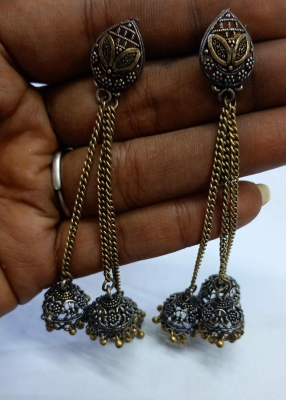 Tribal made Copper Silver Jumka