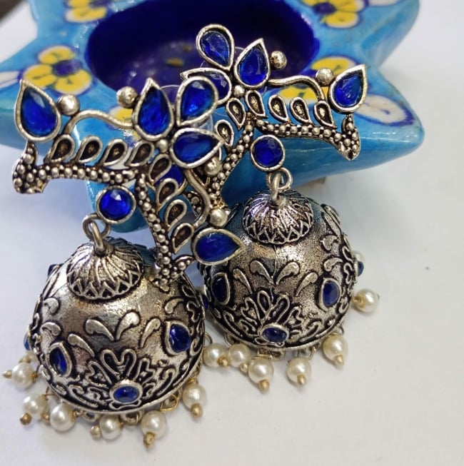 Tribes India Metal Topli Earring for Women(multi color)