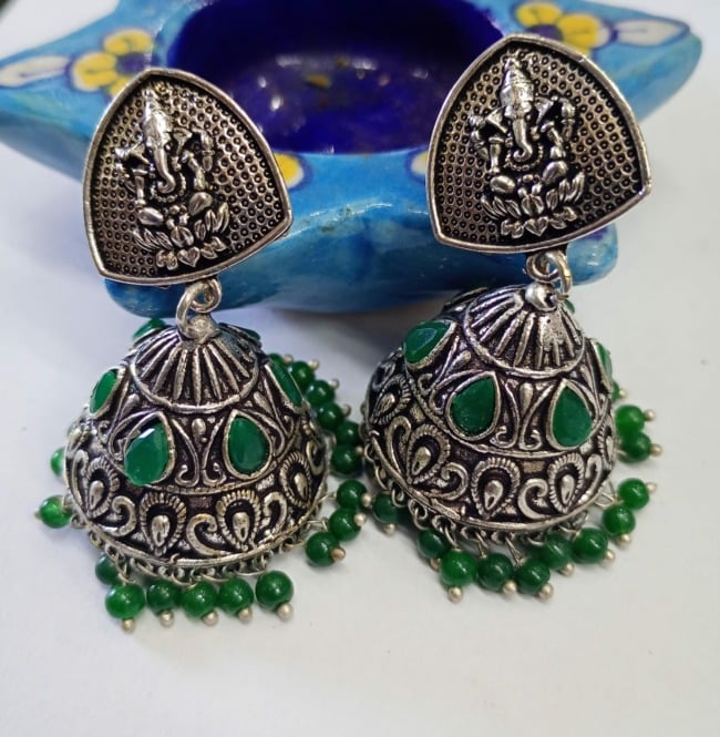 Tribes India Metal Topli Earring for Women(multi color)