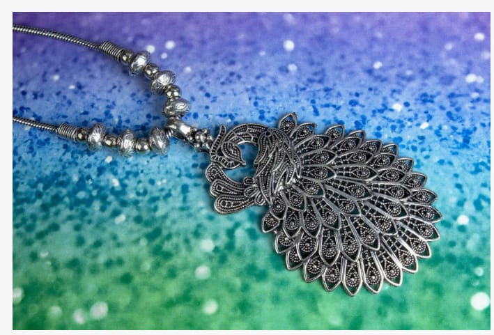 Tribes India German Silver Necklace With Locket