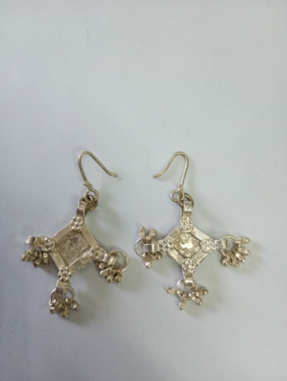 Tribes India Earring Square Ghungroo Pair