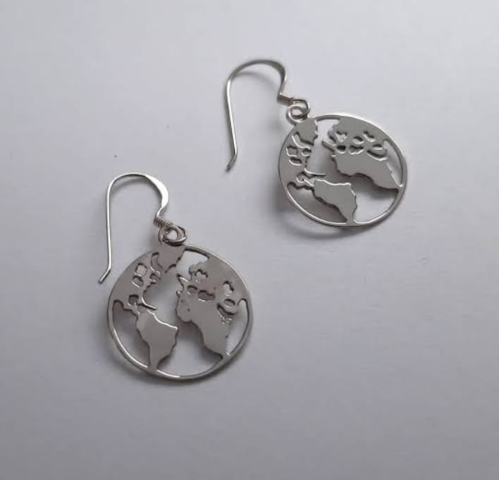 German Silver Grey Earring Coin Pair