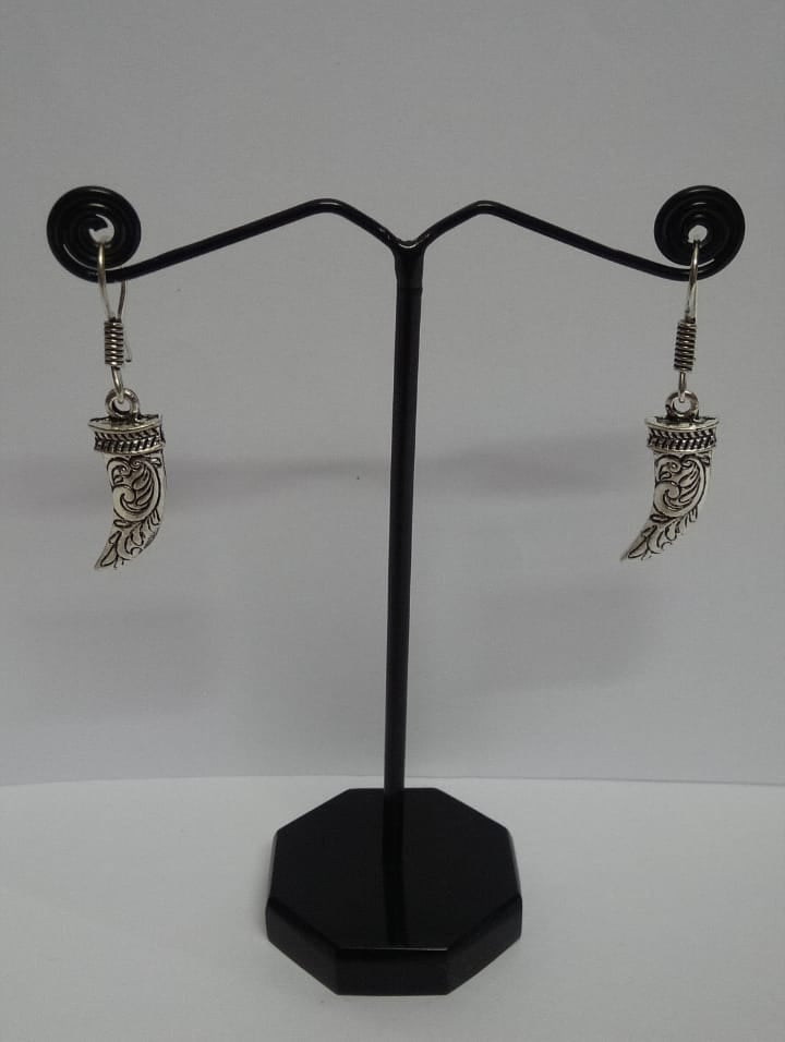 German Silver Grey Earring Coin Pair