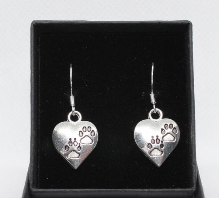 German Silver Grey Earring Coin Pair
