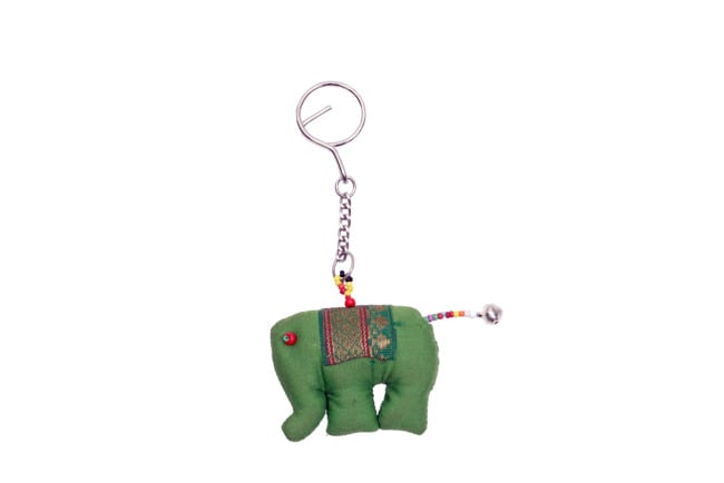 Handmade KeyChain (Elephant) Forest Green for Home Office & Gift