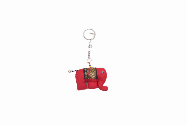 Handmade Red KeyChain (Elephant) for Home Office & Gift