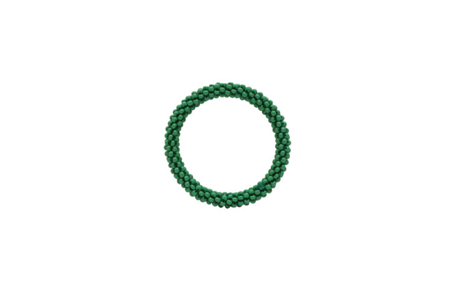 Handcrafted Beaded Green (India Green) Bangles : USTAV
