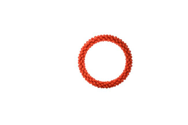 Handcrafted Beaded Orange Bangles : USTAV