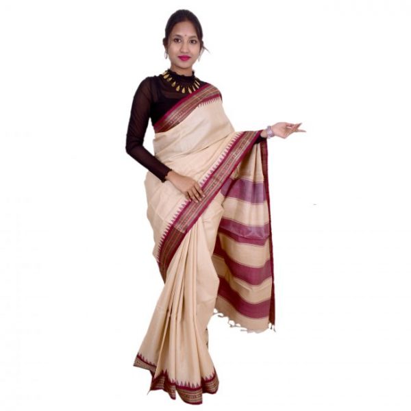 Chhattisgarh Kosa Temple Saree - Tribes India