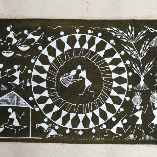 Handmade Warli Painting on Canvas - Tribes India