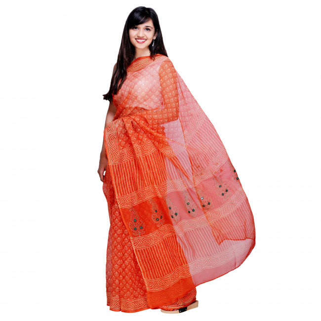 CROSS STITCH WORK KOTA DORIA SAREE WOMEN -KIAKS001P – www.soosi.co.in