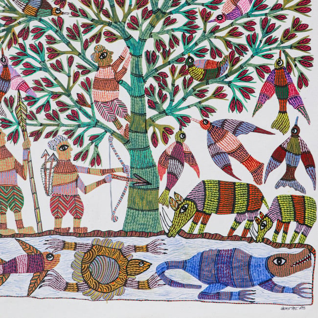 Handmade Tribes India Baiga Painting - Tribes India