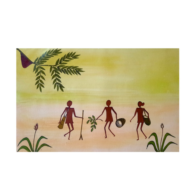 Handcrafted Kurumba Painting (12*8 Inches) - Tribes India