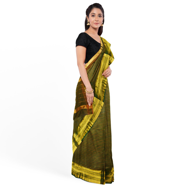 DELIVERY IN 20-25 DAYS) PISTA COLOUR DHAKA COTTON SAREE – Kothari Sons