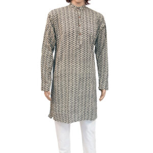 PRINTED GENT LONG KURTA TX